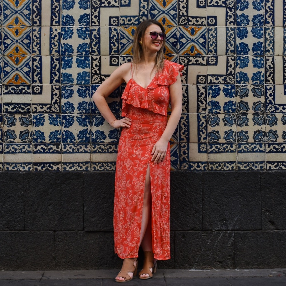 Amuse Society X Revolve Floral Maxi Dress Red, S